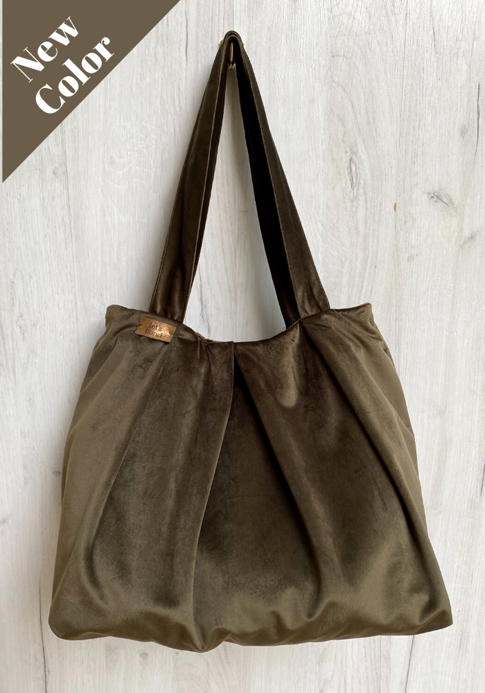 μεγαλη τσαντα ωμου πράσινη λαδί βελούδινη τσάντα shopper bag