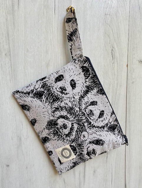 τσαντακι φακελος panda χειροποιητο clutch bag